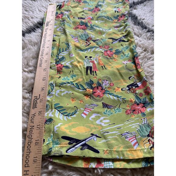 Loco Lindo Women Crop Pants Boho Rayon Elastic Waist green Hawaii Beach Sz S - Picture 7 of 14